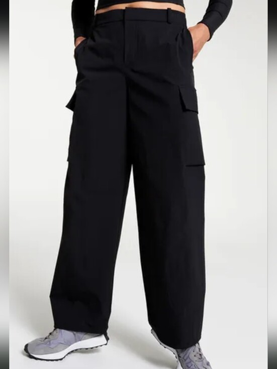 CALIA by Carrie Underwood Pants - Adjustable Wide Leg Cargo Pants in Black